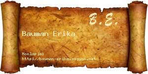 Bauman Erika névjegykártya
